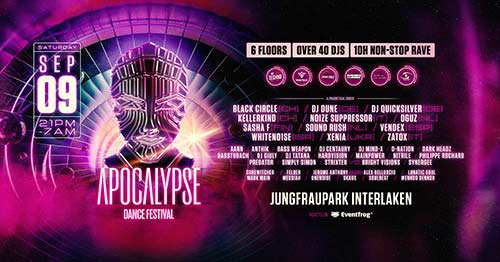Apocalypse Dance Festival 2023 - Jungfrau Park, Matten b. Interlaken (BE) - Sa. 09.09.2023